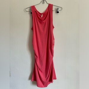 Pink Blush Coral Ruched Fitted Maternity